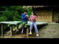 The happiness of two lovers on a small mountain farm far from civilization