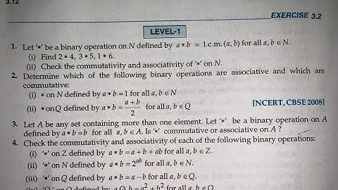 RD SHARMA EX Q1 TO Q4(i to xv) SOLUTIONS OF CHAPTER  BINARY OPERATION CLASS 12TH(PART1)