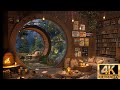 Heavy Rain Storm and Burning Firewood | Rain Sounds
