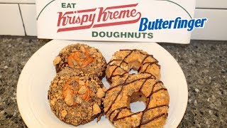 Krispy Kreme: Butterfinger Original Filled & Butterfinger Fudge Cake Doughnut Review