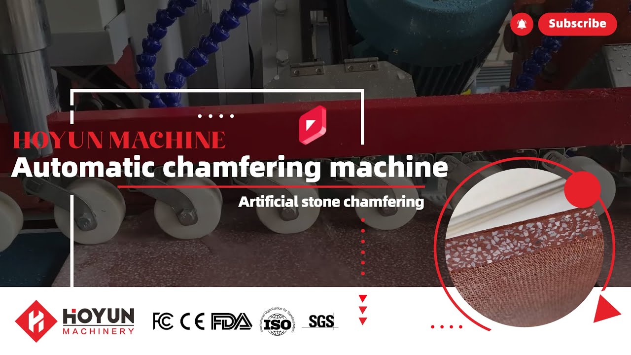 Automatic tile chamfering machine, artificial stone chamfering processing demonstration.
