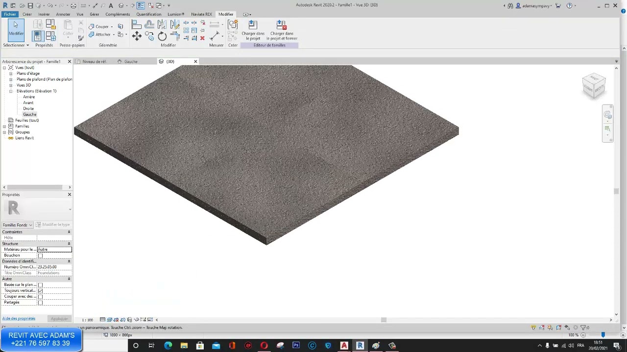 VIDEO REVIT FAMILLE DE SEMELLE