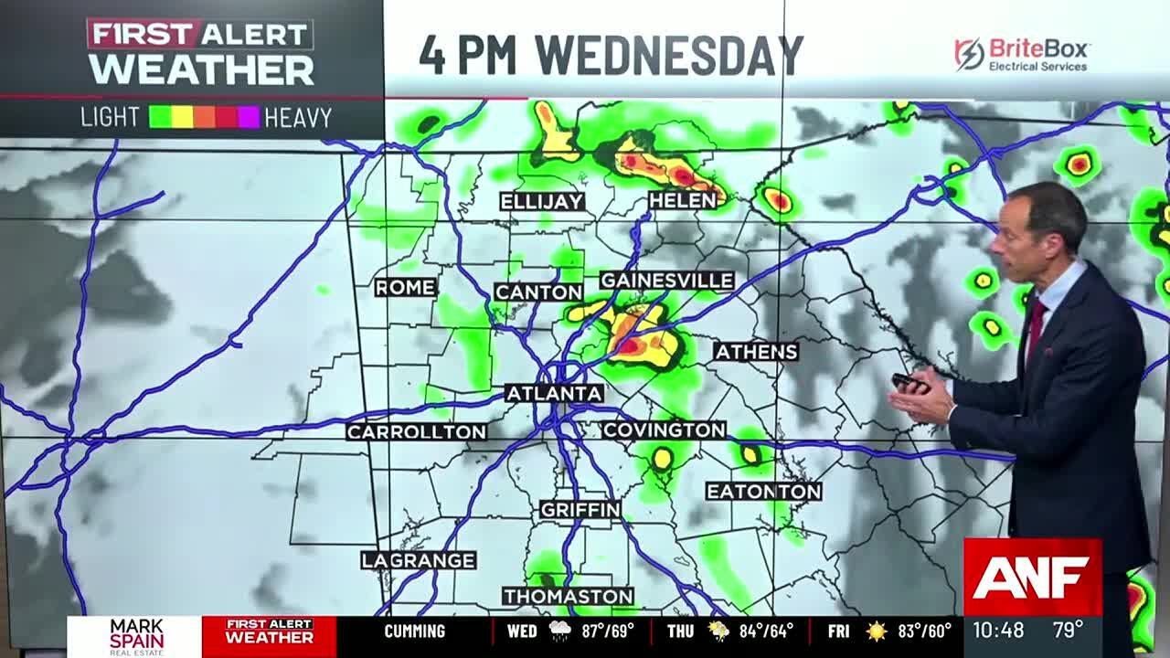 First Alert Forecast: Scattered Wednesday storms - YouTube