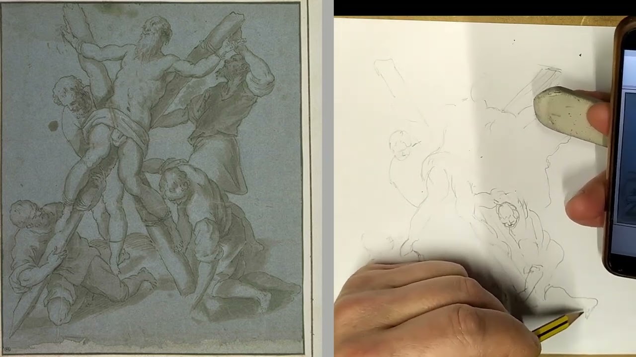 jours n°188  apprendre le dessin en copiant le TINTORET