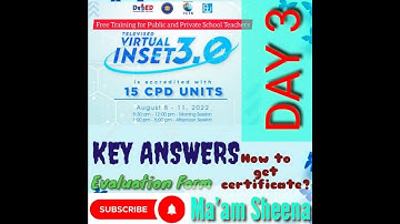 Key Answers for Day 3 VINSET 3.0|| Evaluation Form || How to get your VINSET certificate? || Aug2022