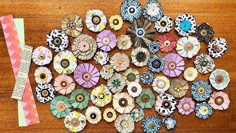 PLEATED PAPER FLOWERS - Using Strips of Paper