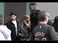 Floyd Mayweather with his big bodyguard checks out LeBron James vs Laker