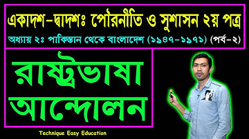 রাষ্ট্রভাষা আন্দোলন || পাকিস্তান থেকে বাংলাদেশ (১৯৪৭-১৯৭১) | HSC Civics 2nd Paper Chapter 2 (Part-2)
