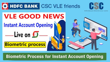 hdfc bank biometric account opening | CSC HDFC Instant Ac Opening through Biomatric | csc new