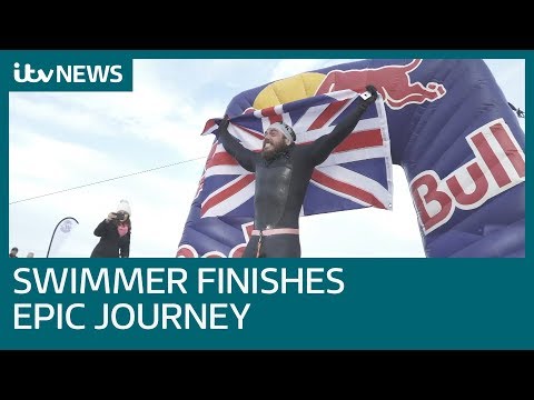 Swimmer Ross Edgley completes 157-day record-breaking journey around Britain | ITV News