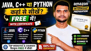 C++ Java Python Free Courses With Certificates | Learn a Language for Amazon Internship