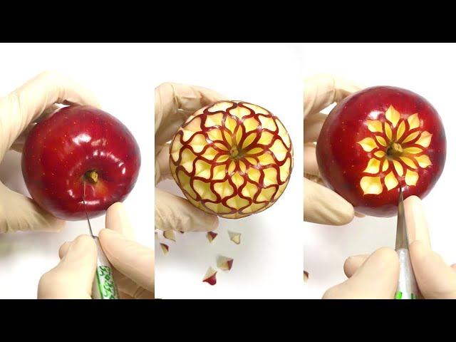 ワンピース リアル悪魔の実をりんごに彫ってみた Apple Carving Onepiece Devil Fruit Youtube