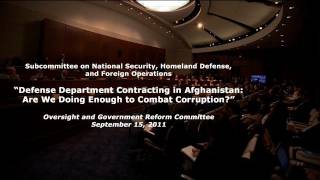 GOP Oversight alleges: "Defense Department Contracting in Afghanistan: Are We Doing Enough to Combat Corruption?"