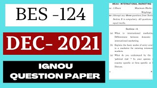 BES-124 (DECEMBER-2021) QUESTION PAPER IGNOU