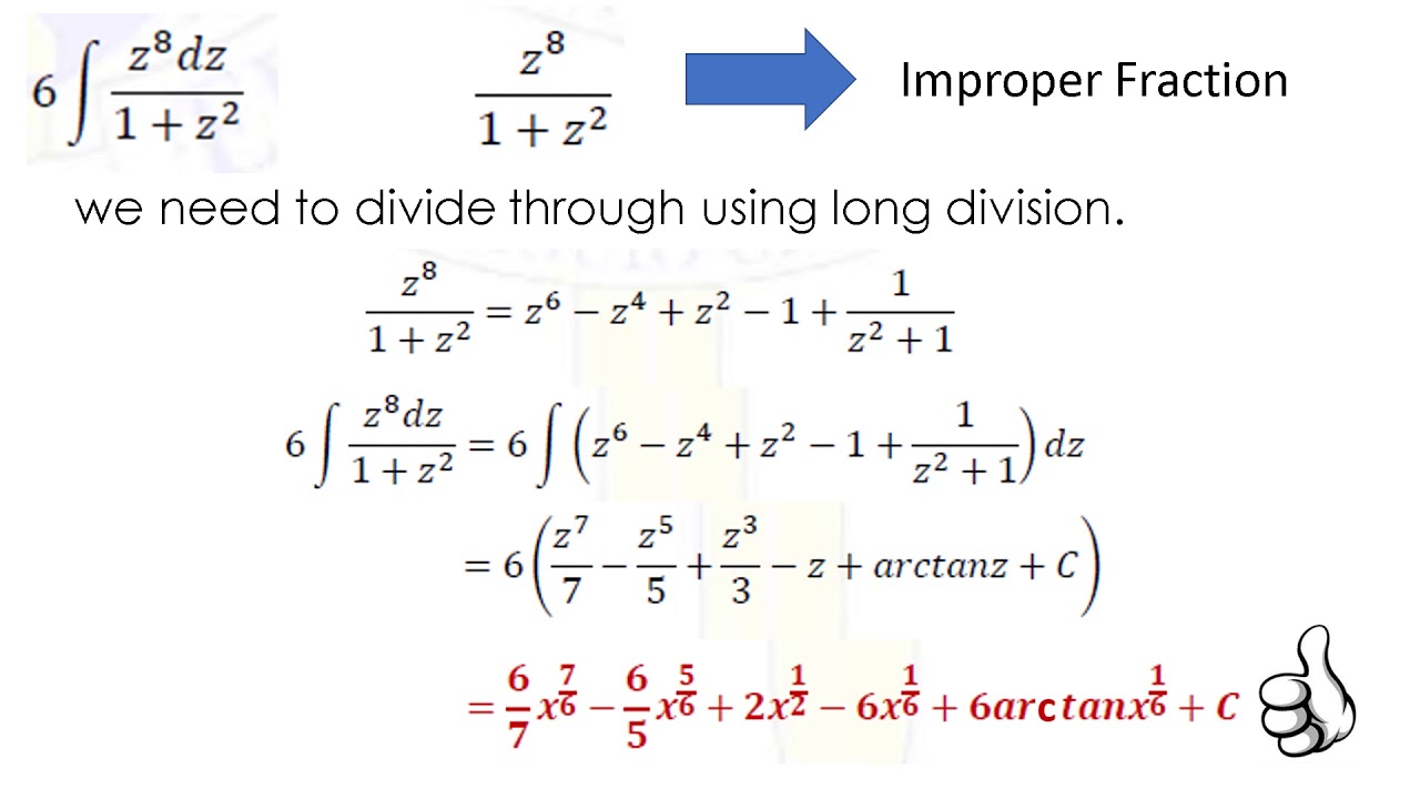 Integration by Algebraic Substitution YouTube