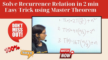 Easy Trick to Solve Recurrence Relation using Master Theorem|GATE CSE|UGC NET Computer Science|DSA
