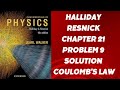 fundamentals of physics chap 21  | Halliday resnick chapter 21 problem 9 solution | Belief physics