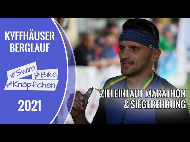 2021 Kyffhäuser-Berglauf Marathon Zieleinlauf Stephan Knopf & Siegerehrung