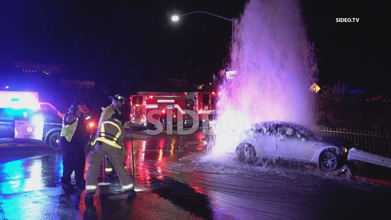 Driver Flees, Crashes Into Hydrant - YouTube