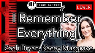 I Remember Everything (LOWER -3) - Zach Bryan, Kacey Musgrave - Piano Karaoke Instrumental