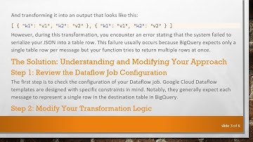 Solving the Failed to serialize json to table row Error in Google Cloud Dataflow