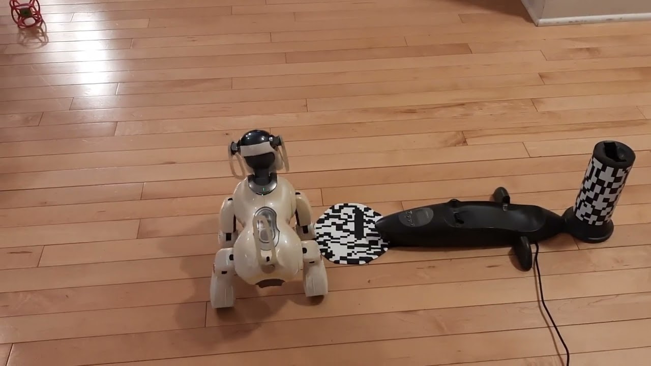 Aibo ERS 7 charging mat: made entirely of perler beads! Test 1