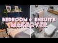 DIY Bedroom Makeover + En-Suite Bathroom Renovation 2019 | Dark Blue, Gold + Pink