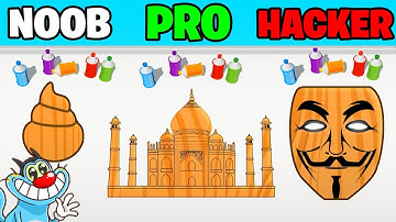 NOOB vs PRO vs HACKER | In Cut And Paint | With Oggy And Jack | Rock Indian Gamer |