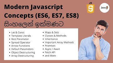 Learn in One Video - Modern JavaScript Quick Guide for Busy Developers - Sinhala