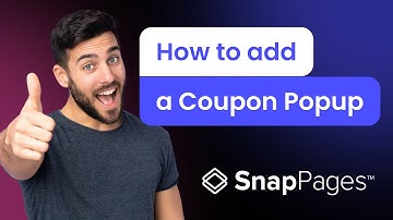 How to add a Coupon Popup to SnapPages