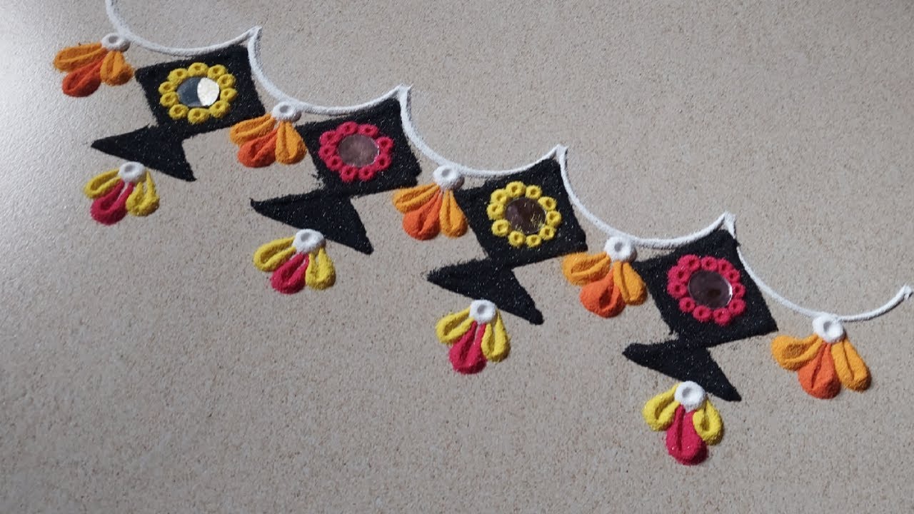 3 easy and attractive border rangoli designs for Sankranti | Kite ...