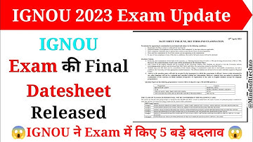 Breaking News | IGNOU June 2023 Exam Final Datesheet Released 🔥 5 Big Changes 😱 Must Watch
