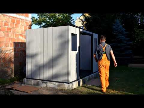 Садовий господарський будиночок із пластика Keter Oakland 1175 SD (350см х 229см), сарай для зберігання інвентаря, видео 2