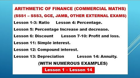 Arithmetic of Finance|Ratio - Lesson 1of14