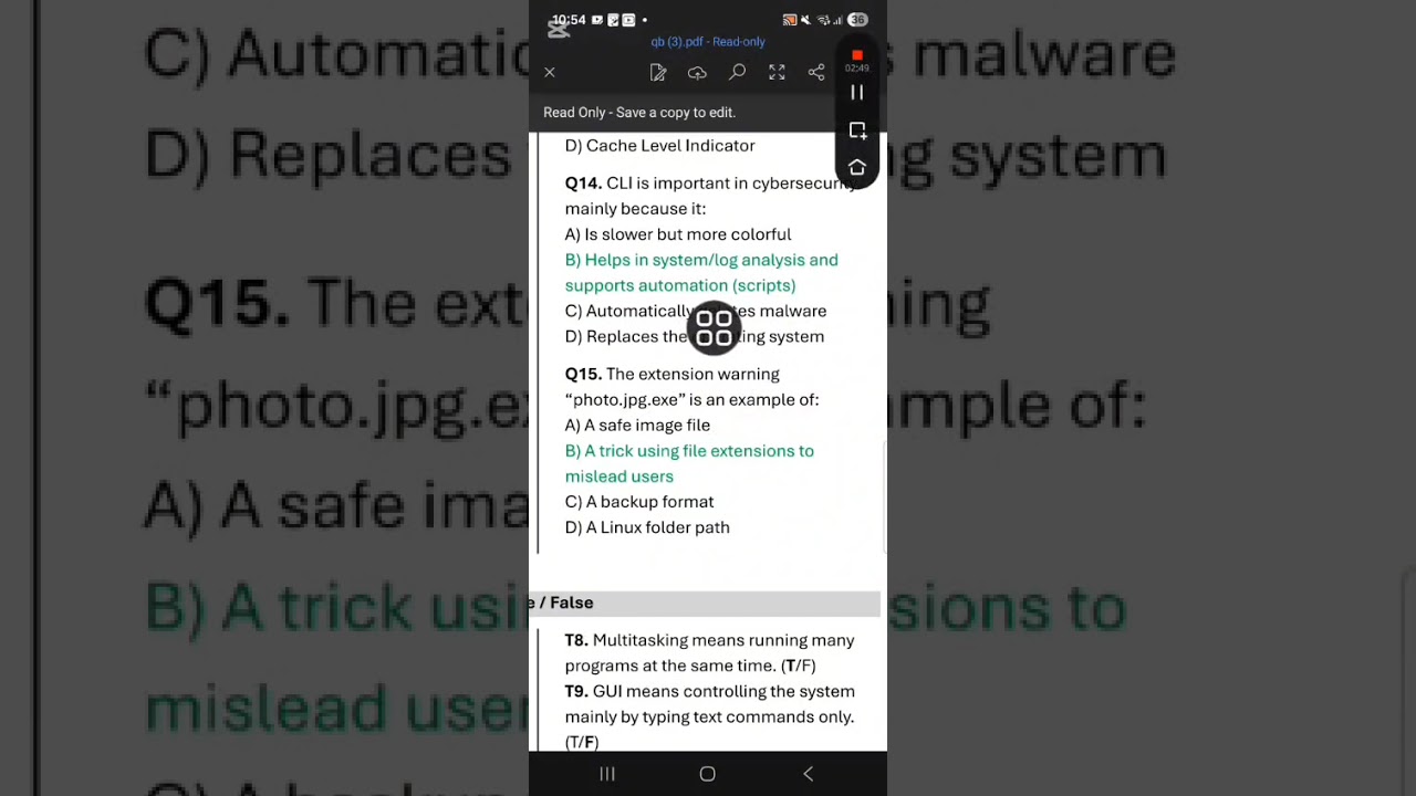 اساسيات الحاسوب شرح ملف الامتحان الجزء الثالث  | مهندسة غدير |