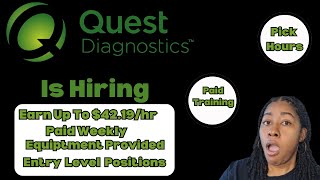 Quest Diagnostics is HIRING! | Best Work from Home Jobs | Pick Your Hours