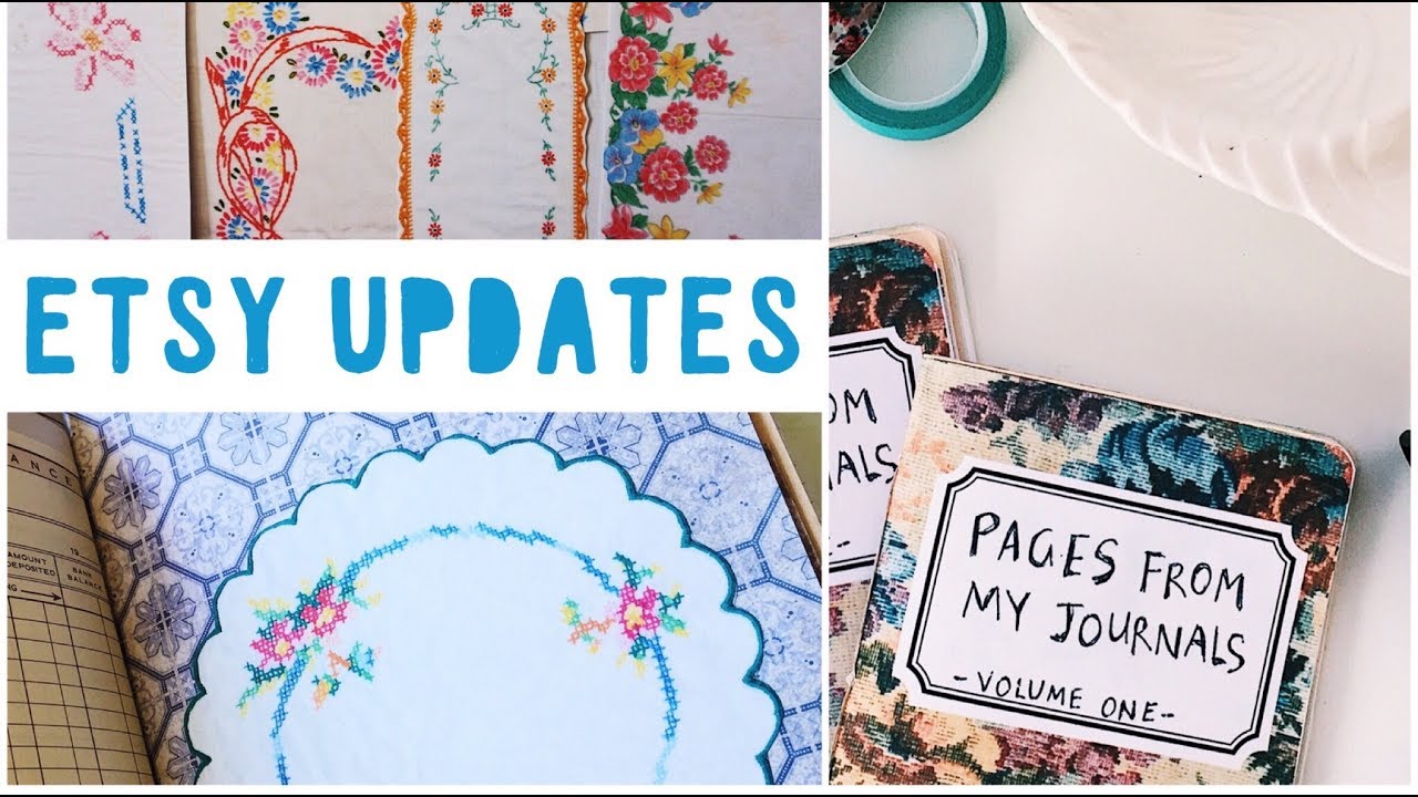 Etsy Shop Updates | Digitals, Zine and Vintage Linens Printables - YouTube