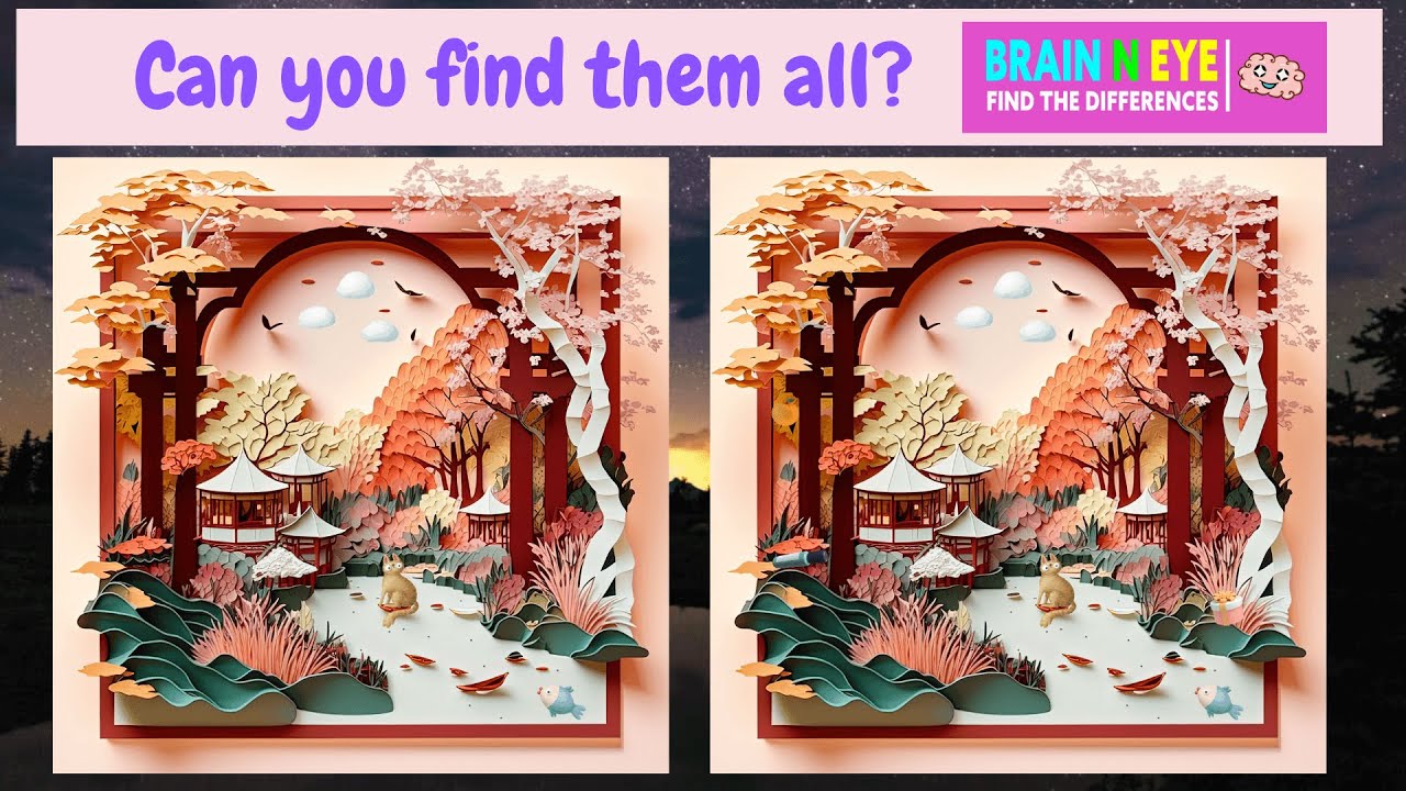 【Find the difference game】best brain exercise quiz! Find 3 differences ...