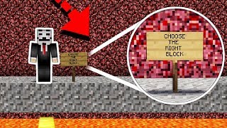 CHOOSE THE RIGHT BLOCK TO NOT GET BANNED! (Minecraft Hacker Trolling)