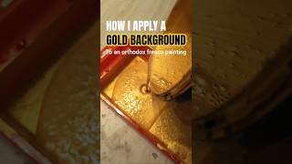 Painting the Gold Background on a Resurrection Fresco! 🎨✨ #orthodoxicon #orthodox #artprocess #icon