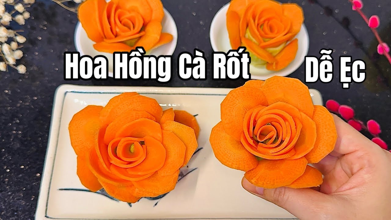 Chỉ 3 Phút Là Ta Có Ngay Hoa Hồng Xinh Đẹp Để Trang Trí Món Ăn, Ai Cũng Làm Được #339