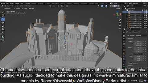 The Haunted Mansion (3D Model Timelapse)