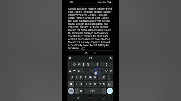 TalkBack special hidden tric for blind  change text to speech voice pitch while reading and typing