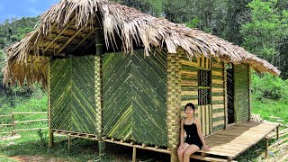 A 17-year-old Girl Alone Built a Bamboo House on a Deserted Island / Off Grid Living