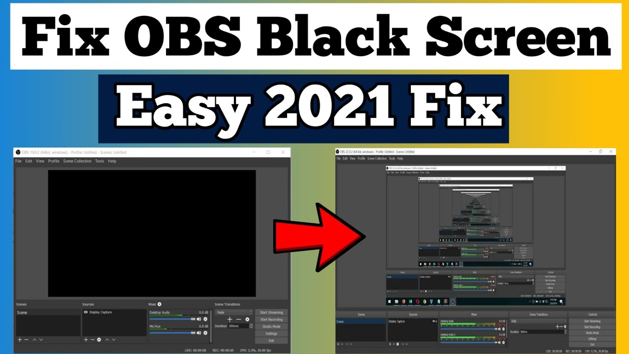 How to fix black screen on OBS | OBS not capturing screen | 2022 Easy fix -  YouTube