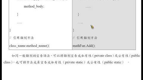 Java 程式設計(二)：類別方法宣告與引用