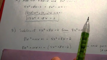 4.1 Video (3) - Subtracting Two Trinomials