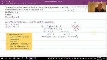 Using the Null Factor Law to Solve Quadratics