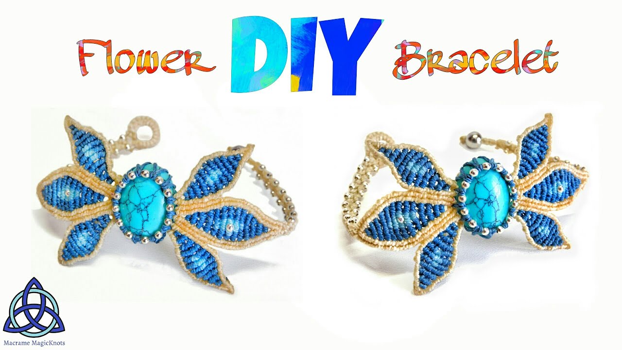Macrame Bracelet tutorial: Macrame Flower Design DIY - YouTube