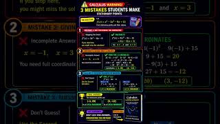 3 Mistakes in Stationary Points Full Solution Explained Calculus for MCV4U and Beyond